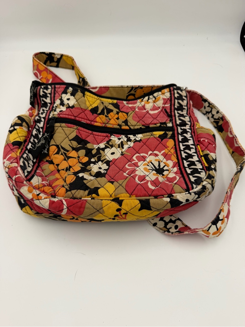 Vera Bradley Folkloric Hipster Crossbody Bag Quilted Floral Purse
